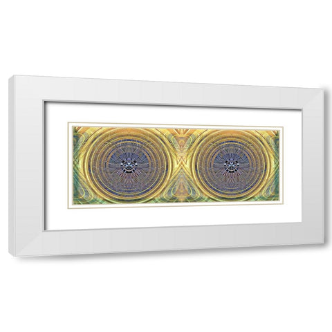 Binary Radial White Modern Wood Framed Art Print with Double Matting by Manlove, David