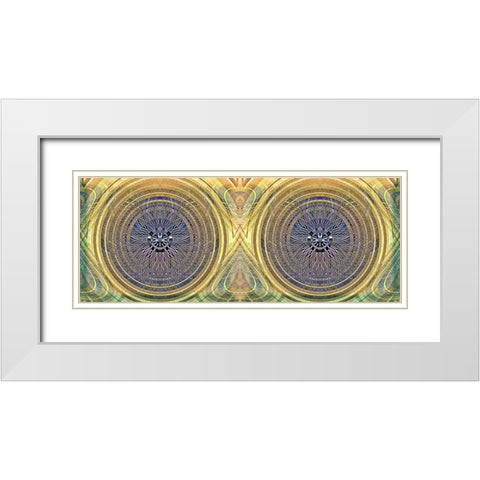 Binary Radial White Modern Wood Framed Art Print with Double Matting by Manlove, David