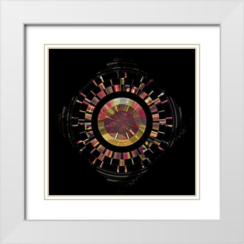 Bronze Pearl Electric Clock White Modern Wood Framed Art Print with Double Matting by Manlove, David