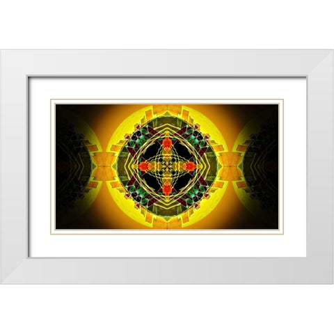 Circle of Fire 2 White Modern Wood Framed Art Print with Double Matting by Manlove, David