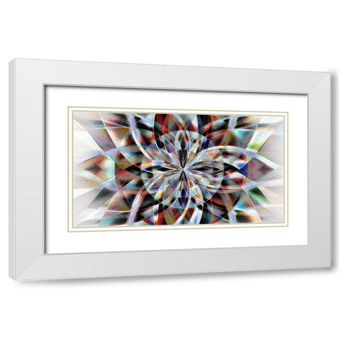 Facet Flower White Modern Wood Framed Art Print with Double Matting by Manlove, David