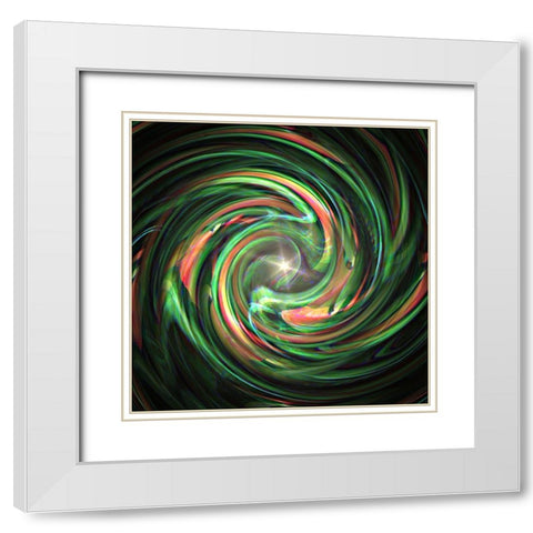 Firefly 2 White Modern Wood Framed Art Print with Double Matting by Manlove, David