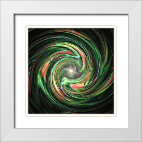 Firefly 2 White Modern Wood Framed Art Print with Double Matting by Manlove, David