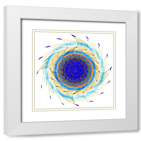 Sun Feathers White Modern Wood Framed Art Print with Double Matting by Manlove, David