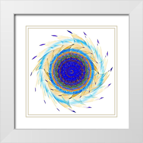 Sun Feathers White Modern Wood Framed Art Print with Double Matting by Manlove, David