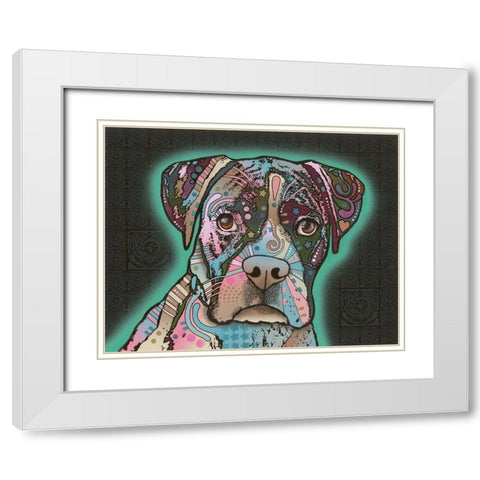 Love Thy Boxer White Modern Wood Framed Art Print with Double Matting by Dean Russo Collection