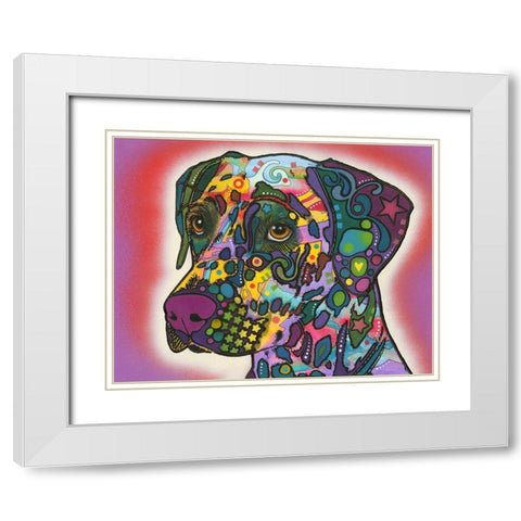 Dalmatian White Modern Wood Framed Art Print with Double Matting by Dean Russo Collection