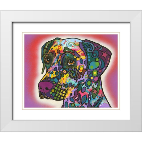 Dalmatian White Modern Wood Framed Art Print with Double Matting by Dean Russo Collection