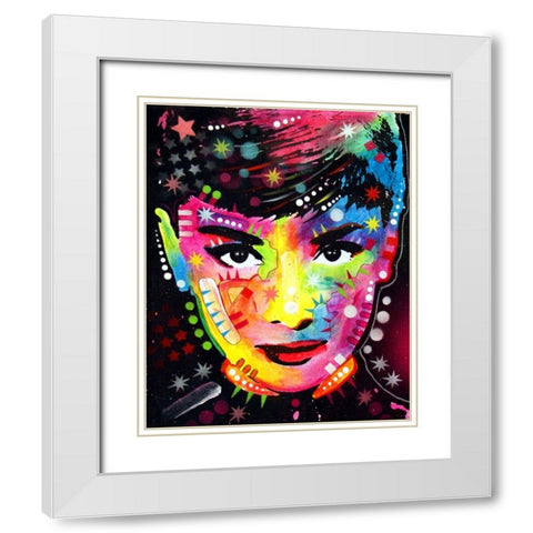 Audrey White Modern Wood Framed Art Print with Double Matting by Dean Russo Collection