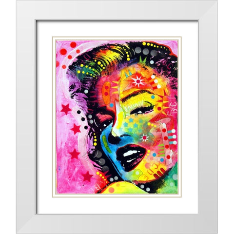 Marilyn 2 White Modern Wood Framed Art Print with Double Matting by Dean Russo Collection