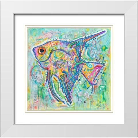 Angel White Modern Wood Framed Art Print with Double Matting by Dean Russo Collection