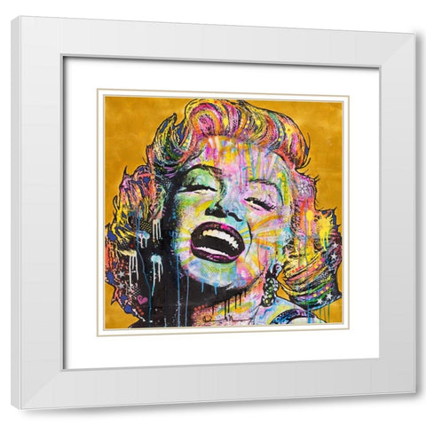 Marilyn White Modern Wood Framed Art Print with Double Matting by Dean Russo Collection