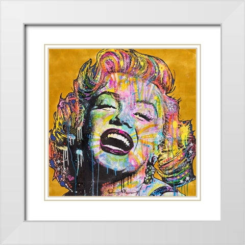 Marilyn White Modern Wood Framed Art Print with Double Matting by Dean Russo Collection