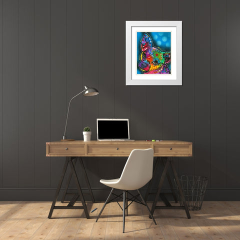 Pop Chihuahua White Modern Wood Framed Art Print with Double Matting by Dean Russo Collection