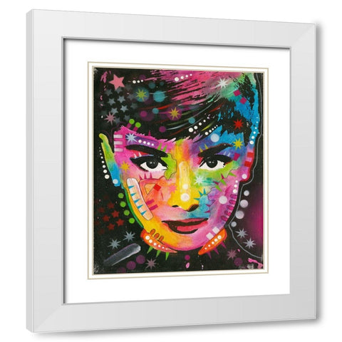 Audrey White Modern Wood Framed Art Print with Double Matting by Dean Russo Collection
