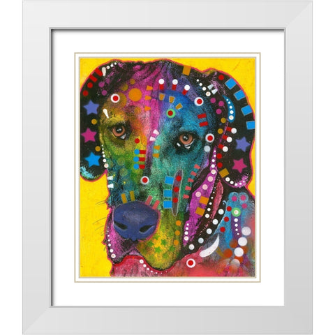 The Beggar  White Modern Wood Framed Art Print with Double Matting by Dean Russo Collection