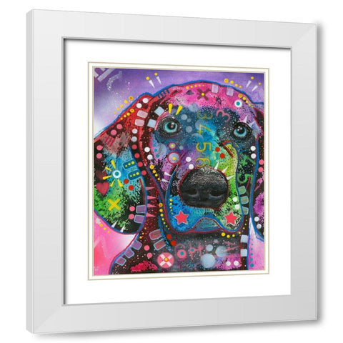 Purple Excitement White Modern Wood Framed Art Print with Double Matting by Dean Russo Collection