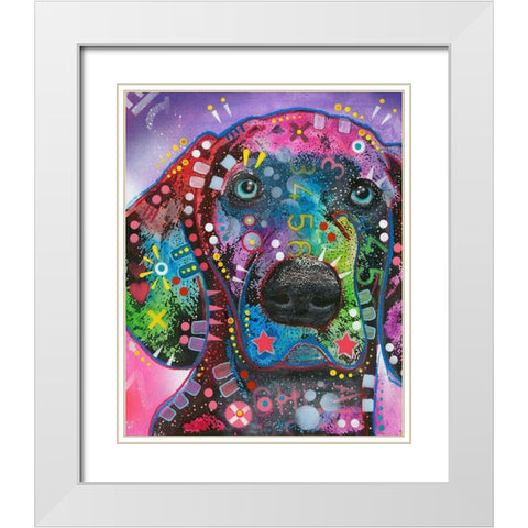 Purple Excitement White Modern Wood Framed Art Print with Double Matting by Dean Russo Collection