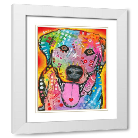 Loving Joy White Modern Wood Framed Art Print with Double Matting by Dean Russo Collection
