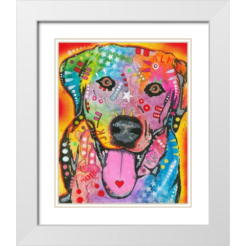 Loving Joy White Modern Wood Framed Art Print with Double Matting by Dean Russo Collection