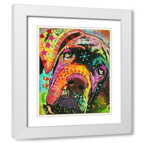 Olâ€™ Droopyface White Modern Wood Framed Art Print with Double Matting by Dean Russo Collection