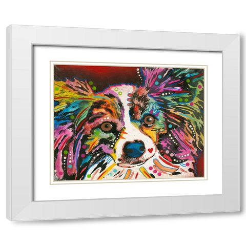 Whazzat White Modern Wood Framed Art Print with Double Matting by Dean Russo Collection