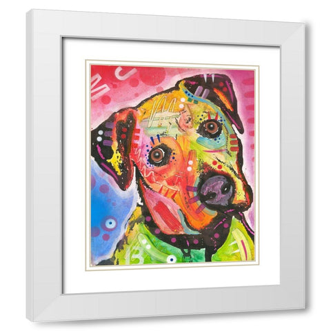 Innocent White Modern Wood Framed Art Print with Double Matting by Dean Russo Collection