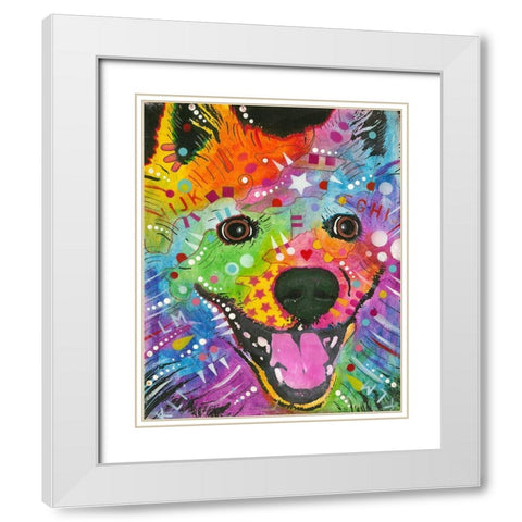 Pom Pom White Modern Wood Framed Art Print with Double Matting by Dean Russo Collection