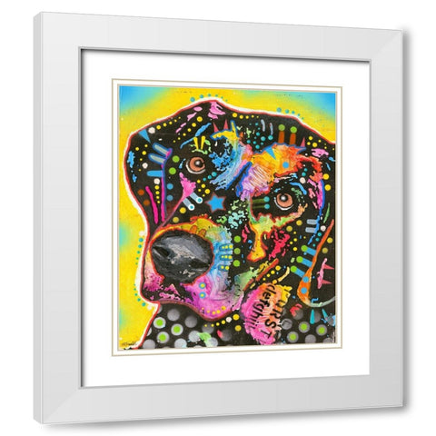 Lab Love 3 White Modern Wood Framed Art Print with Double Matting by Dean Russo Collection