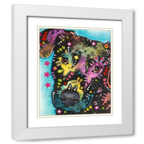 Lab Love 2 White Modern Wood Framed Art Print with Double Matting by Dean Russo Collection