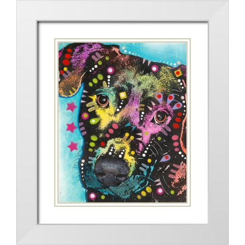 Lab Love 2 White Modern Wood Framed Art Print with Double Matting by Dean Russo Collection