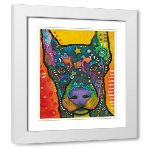 ears perked White Modern Wood Framed Art Print with Double Matting by Dean Russo Collection