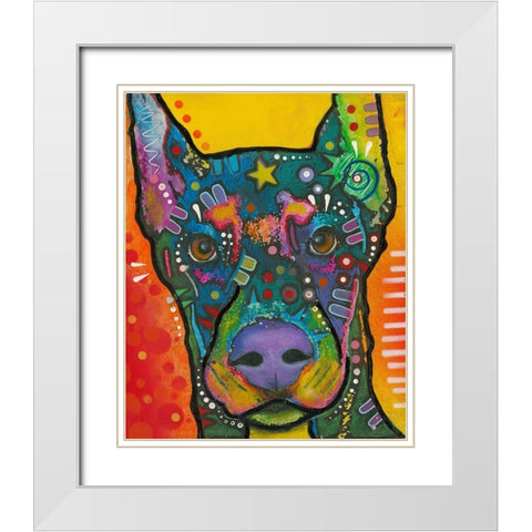 ears perked White Modern Wood Framed Art Print with Double Matting by Dean Russo Collection