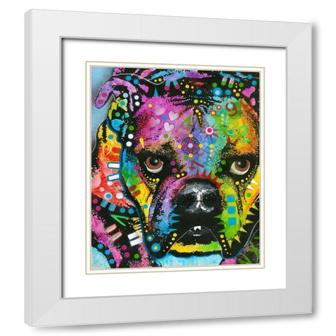 bully love White Modern Wood Framed Art Print with Double Matting by Dean Russo Collection