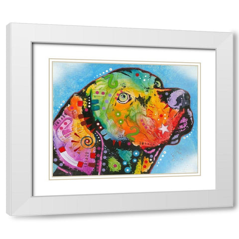 Gazing love White Modern Wood Framed Art Print with Double Matting by Dean Russo Collection