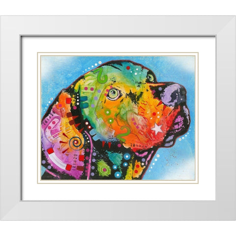 Gazing love White Modern Wood Framed Art Print with Double Matting by Dean Russo Collection
