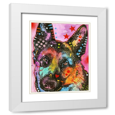 Shepherd Star White Modern Wood Framed Art Print with Double Matting by Dean Russo Collection