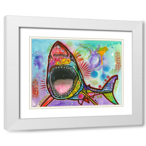 Shark 1 White Modern Wood Framed Art Print with Double Matting by Dean Russo Collection