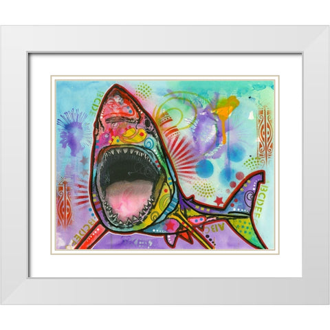 Shark 1 White Modern Wood Framed Art Print with Double Matting by Dean Russo Collection