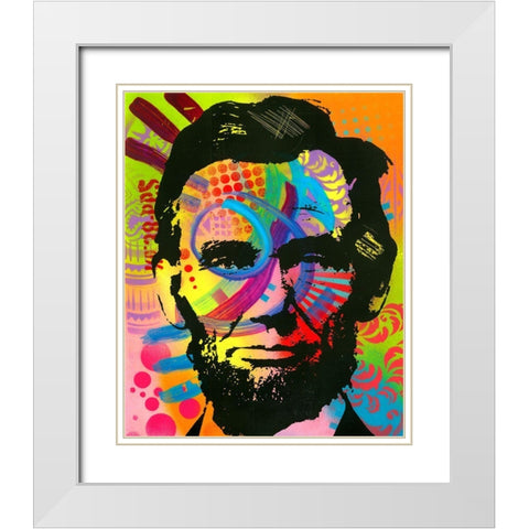 Abraham Lincoln yeah bro White Modern Wood Framed Art Print with Double Matting by Dean Russo Collection