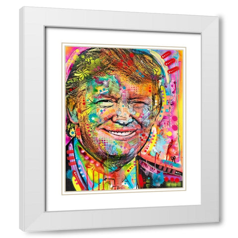 Trump White Modern Wood Framed Art Print with Double Matting by Dean Russo Collection