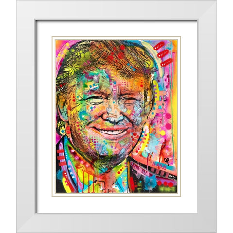 Trump White Modern Wood Framed Art Print with Double Matting by Dean Russo Collection