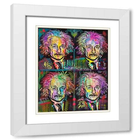 Einstein 4 up White Modern Wood Framed Art Print with Double Matting by Dean Russo Collection