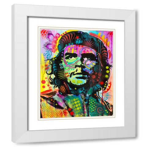 Che Guevara White Modern Wood Framed Art Print with Double Matting by Dean Russo Collection