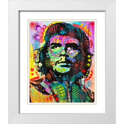 Che Guevara White Modern Wood Framed Art Print with Double Matting by Dean Russo Collection