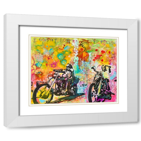 Easy Rider White Modern Wood Framed Art Print with Double Matting by Dean Russo Collection