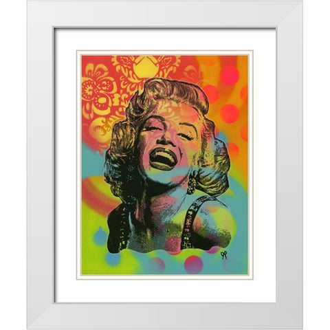 Guffaw Marilyn White Modern Wood Framed Art Print with Double Matting by Dean Russo Collection