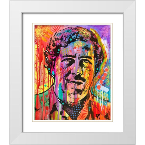 Pablo Escobar White Modern Wood Framed Art Print with Double Matting by Dean Russo Collection