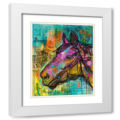 Horsepower White Modern Wood Framed Art Print with Double Matting by Dean Russo Collection