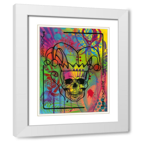 Jokers Wild White Modern Wood Framed Art Print with Double Matting by Dean Russo Collection